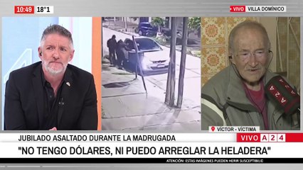 Violento robo a anciano en Villa Domínico: Víctor, 84 años