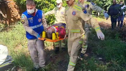 Homem é socorrido após queda de 6 metros de altura no Paulo Godoy