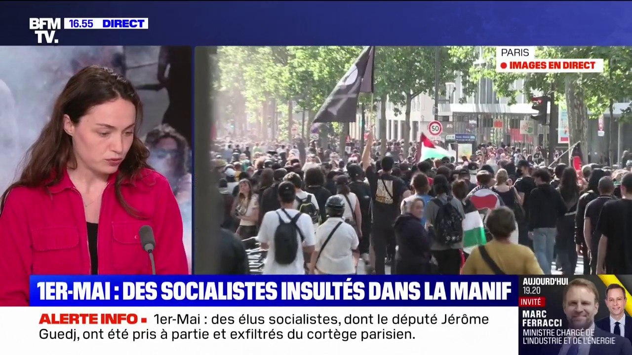 Socialistes "attaqués" lors de la manifestation parisienne du 1er-mai: "Il y a eu deux blessés, nous sommes très choqués", raconte Chloé Ridel (PS)