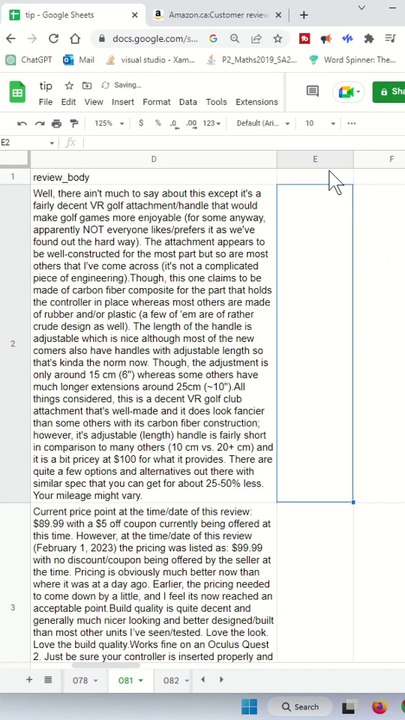Sentiment Analysis Of Webscrape Amazon Review Into Google Sheet - Excel Tips and Tricks
