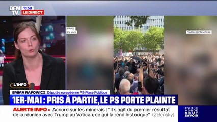 Socialistes "attaqués" dans le cortège parisien: "Ils ont insulté tous les socialistes", dénonce Emma Rafowicz (PS)