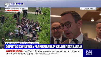 Socialistes pris à partie dans le cortège parisien: "Des élus de la République ont été ciblés", dénonce Bruno Retailleau