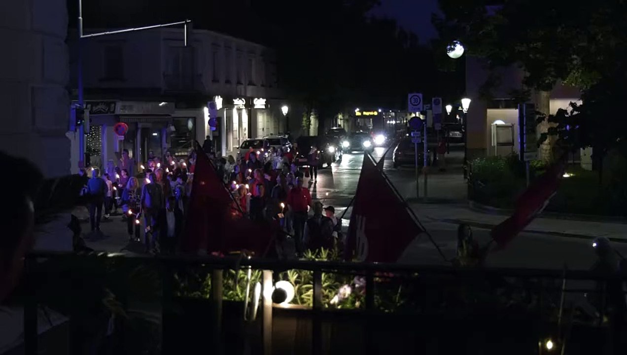 Groß-Enzersdorf EU Abgeordneter Günther Sidl bei Fackelzug der SPÖ