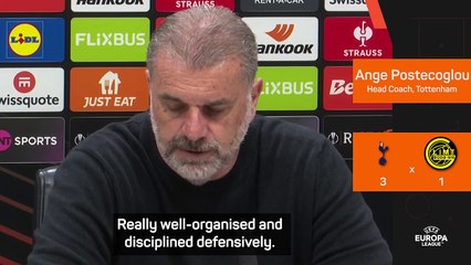 Postecoglou hails 'outstanding' Tottenham following Europa League win