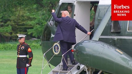 Trump Leaves White House To Deliver Commencement Address At The University Of Alabama