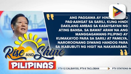 PBBM, binigyang-pugay ang sakripisyo at mahalagang papel ng mga manggagawang Pilipino ngayong Labor Day