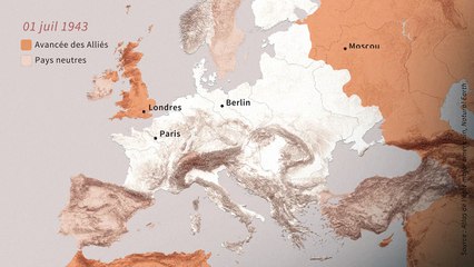 CARTE ANIMEE: L'avancée des Alliés en Europe à la fin de la Seconde Guerre Mondiale