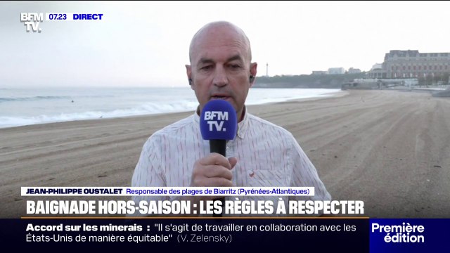 Il ne faut pas prendre de risque : Jean-Philippe Oustalet, responsable des plages de Biarritz, rappelle les règles à respecter lors des baignades hors-saison