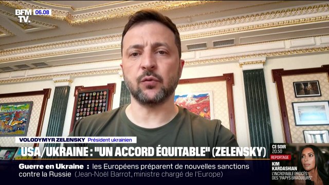Volodymyr Zelensky salue l'accord véritablement équitable signé avec les États-Unis