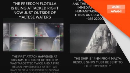 Kapal Freedom Flotilla diserang dron, 30 aktivis dalam bahaya