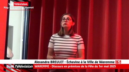 WAREMME-Discours Alexandra BREULET pour la fête du 1er mai 2025