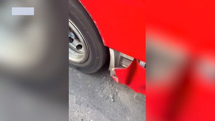 Watch moment a Lime bike rider crashes into the side of a red bus