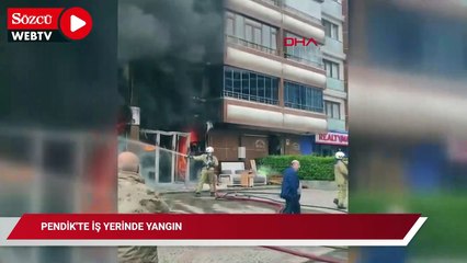 Pendik'te iş yerinde yangın