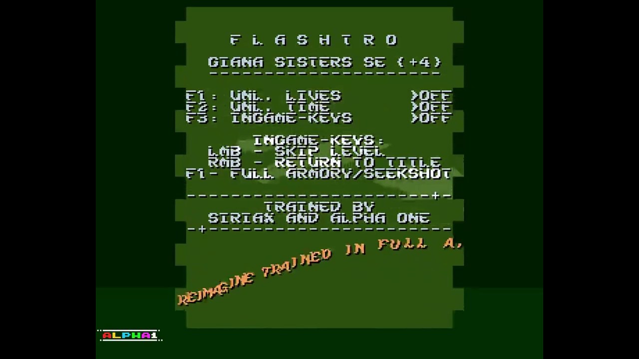 Amiga Trainer Intro Giana Sisters SE by A1 (2016)