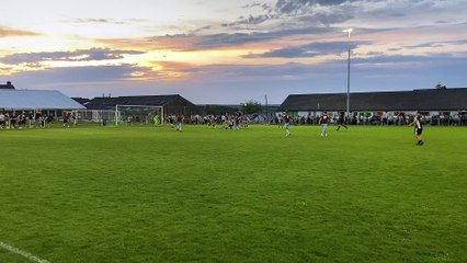 Gavin Carter floats in a free-kick during Thursday night's Torridge Cup final.