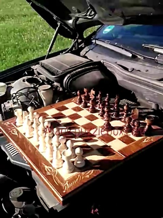 Playing chess board game on running engine BMW m52tub20 in BMW E39