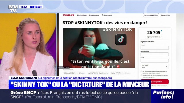 Skinnytok : Une tendance sur Tiktok c'est éphémère alors que la maladie ça va nous marquer à vie , affirme Ella Marouani, co-signatrice de la pétition StopSkinnyTok