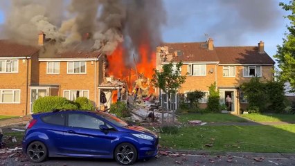 A house burns following a gas blast in Yate