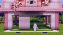 Minecraft beautiful pink house construction