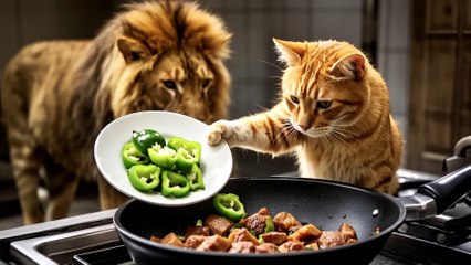 Little Cat’s Mighty Rescue: Cheering an Injured Lion with a Delightful Feast