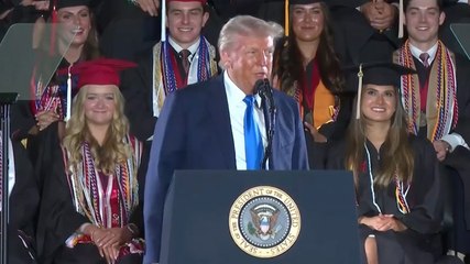 Trump does impersonation of transgender weightlifter at Alabama graduation speech