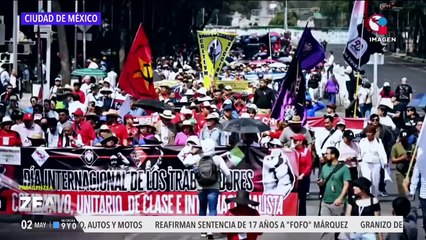 Violencia en marcha del Día del Trabajo: Encapuchados realizan destrozos en Paseo de la Reforma