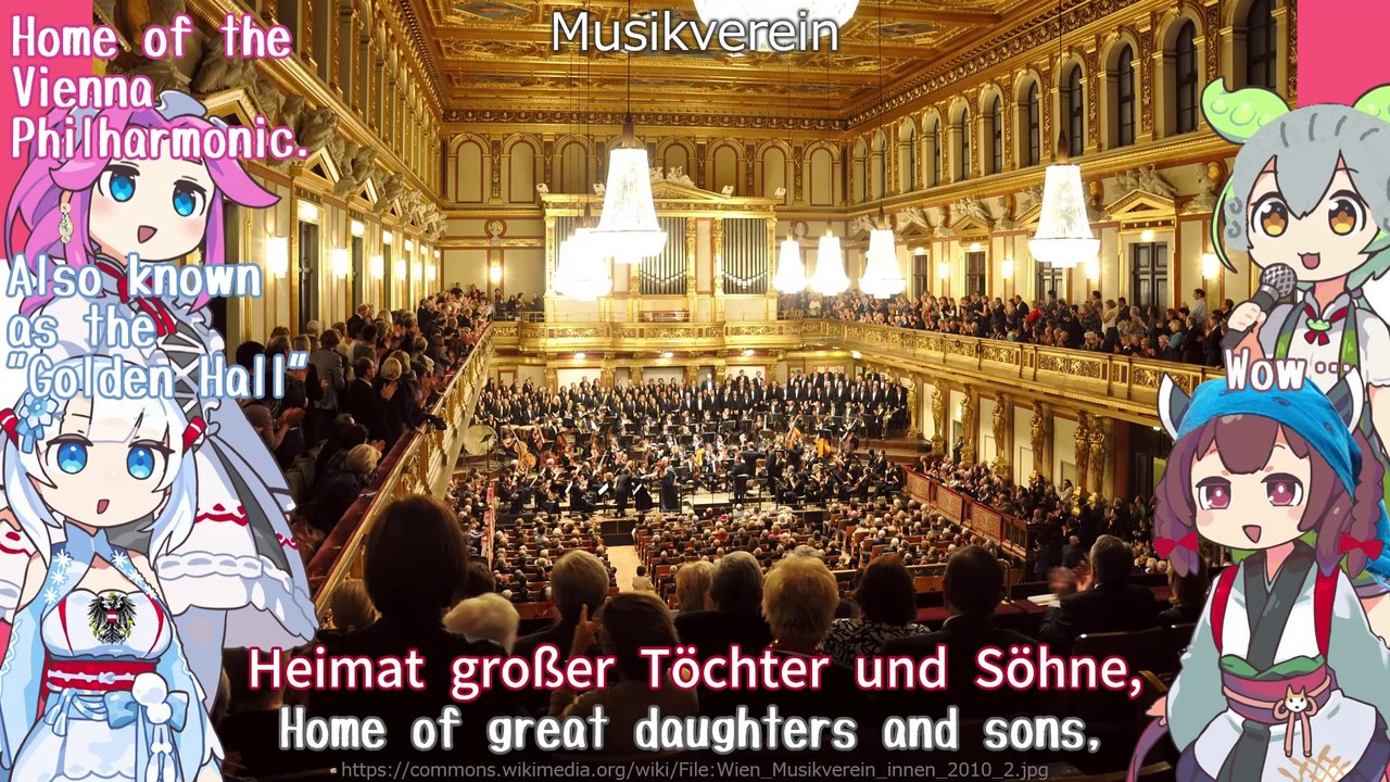 Austria National Anthem "Land der Berge, Land am Strome - Land of Mountains, Land by the River" German Chorus / English Subtitles