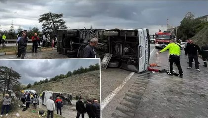 Isparta'da yolcu midibüsü devrildi: 16 yaralı