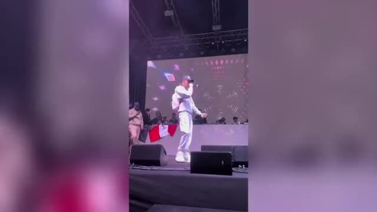 Catania, Baby Gang sul palco in videochiamata c...