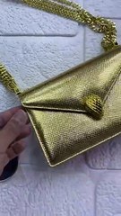 Bvlgari Serpenti Gold Metallic Leather Bag