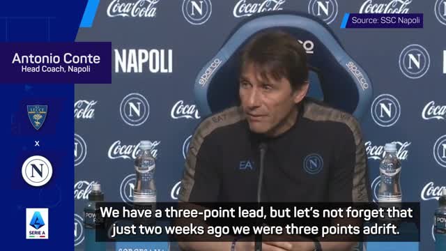 Conte urges Napoli to stay humble as they close in on Serie A title
