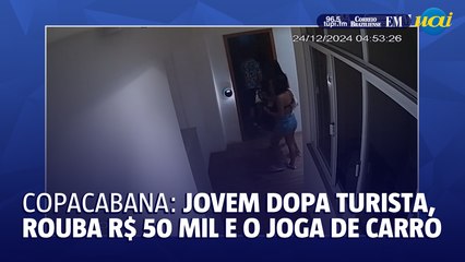Jovem dopa turista, rouba R$ 50 mil e o joga de carro em movimento em Copacabana