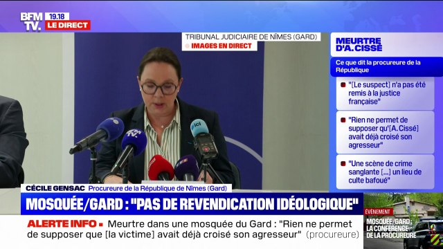 La procureure de Nîmes évoque les raisons du passage à l'acte du suspect du meurtre d'Aboubakar Cissé