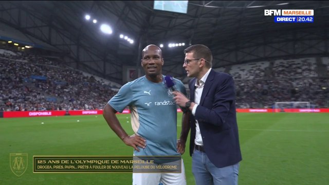 125 ans de l'OM: Didier Drogba tente de toucher la barre transversale