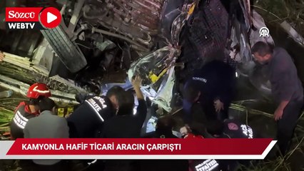 Muğla'da kamyon araca çarpıp dereye uçtu, 2 kişi yaralandı