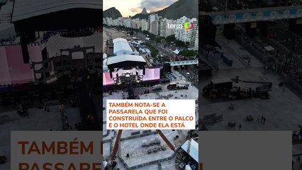 Imagens aéreas revelam mega estrutura para show de Lady Gaga em Copacabana #shorts