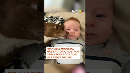 Cachorrinho resgatado vira companheiro e cuida de bebê da tutora desde a gestação #shorts