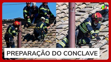 Chaminé que anunciará novo Papa é instalada na Capela Sistina