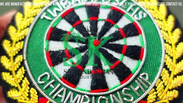 Hand Embroidery Badges, Handmade Bullion Wire Embroidery Badge, HAND EMBROIDERED PATCH