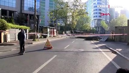 Sarıyer'de yol çöktü! Eski Büyükdere Caddesi trafiğe kapatıldı
