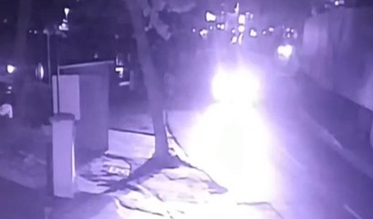 Sarıyer'de yolun çöktüğü anlar kamerada