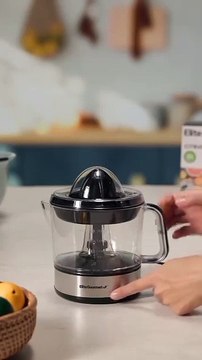 Compact Electric Citrus Juicer 🍊🥤 | BPA-Free, Pulp Control & Easy Pour | 24oz Black/Stainless Steel