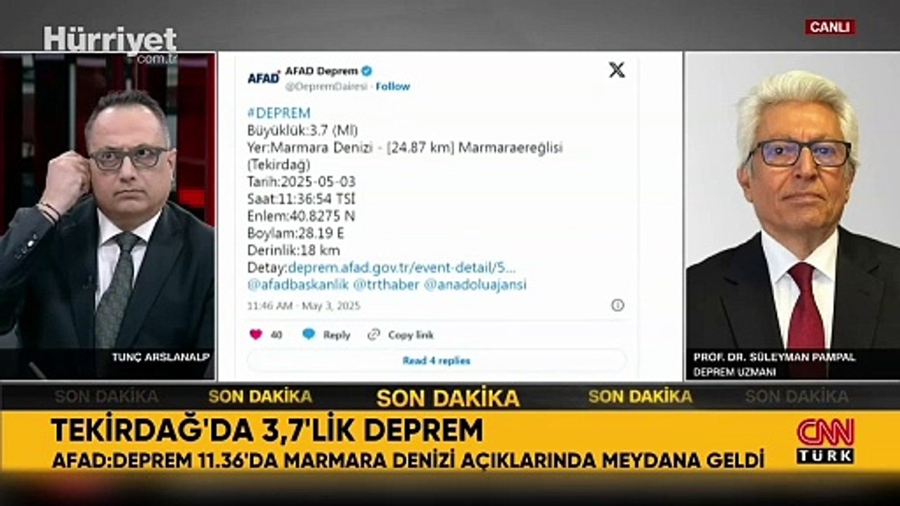 İstanbul'da deprem oldu