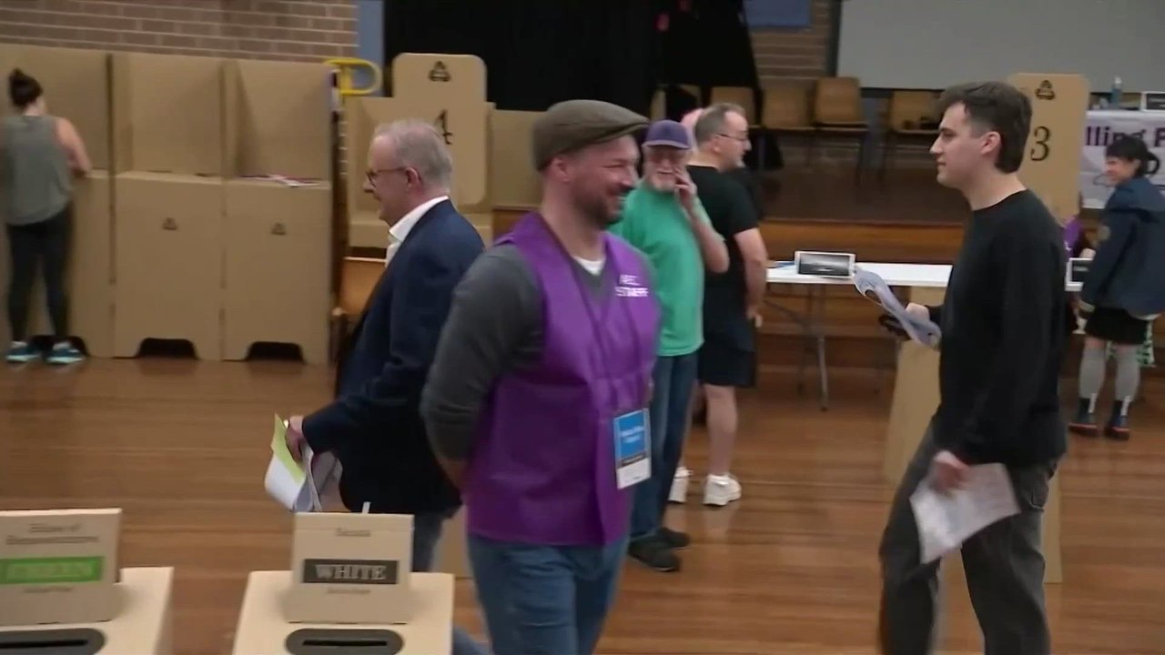 Australia's Prime Minister Albanese casts his vote in national election