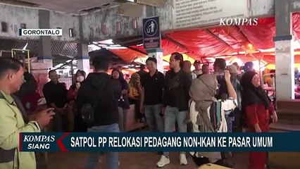 Satpol PP Tertibkan Pedagang Non-Ikan di PPI Tenda Gorontalo , Pedagang Kecewakan Hal ini