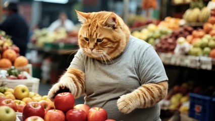 Ginger Kitten’s Simple Joy: Dad’s Hard Work for Fresh Apples