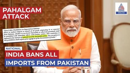 India Bans All Imports from Pakistan after Pahalgam Attack