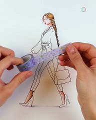 Unique way to add texture to fashion drawings🌸