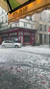 Regardez les images de l'impressionnante tempête de grêle qui s'est abattue sur Paris et la région, un peu après 16h, en raison d'une dépression qui remonte de la péninsule ibérique.