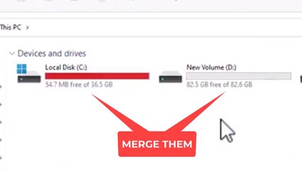 How to merge the existing C and D drive in one drive on windows 11 / 10 / 8 / 7